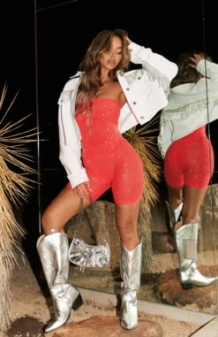 Body To Body Playsuit Flame 13 Body To Body Playsuit Flame -White Fox Sales 001834