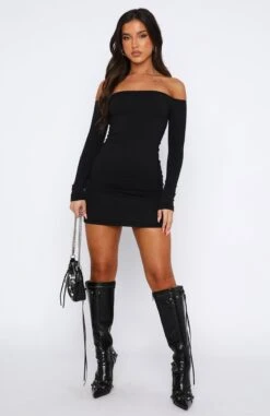 Can't Stand It Long Sleeve Mini Dress Black 12 Can't Stand It Long Sleeve Mini Dress Black -White Fox Sales 02.06.2331036