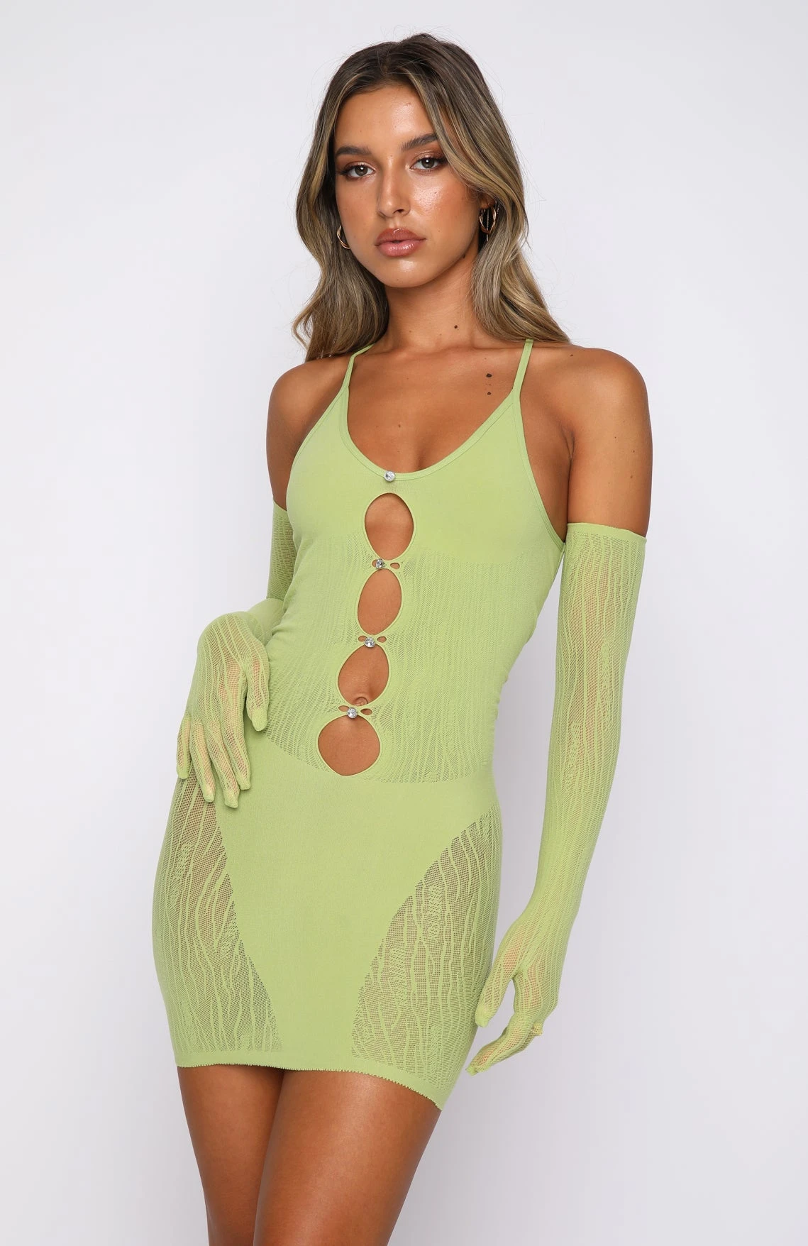 Link Up Mini Dress Matcha 4 Link Up Mini Dress Matcha - Image 2