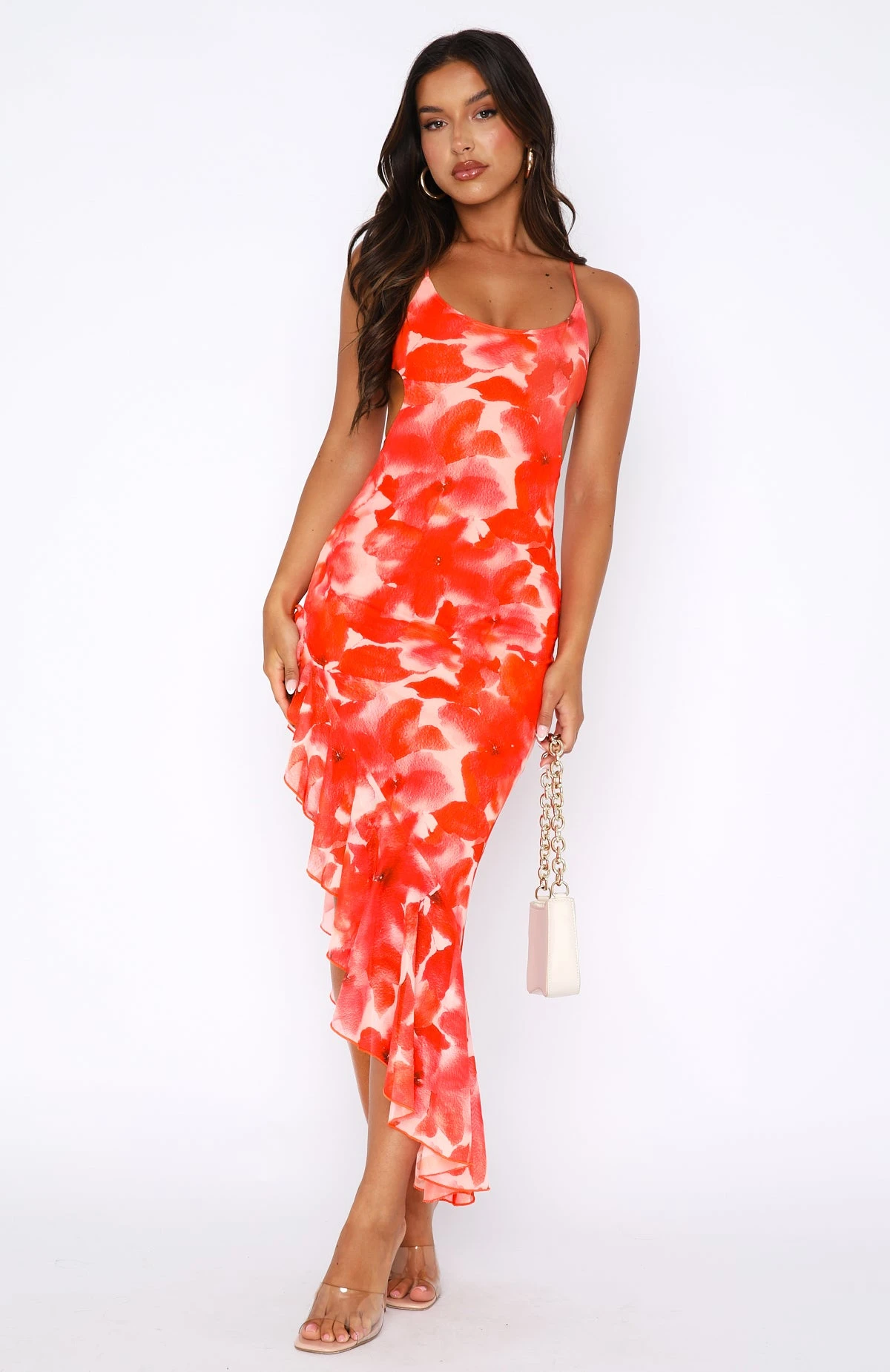 How I Like It Maxi Dress Orange Watercolour 4 How I Like It Maxi Dress Orange Watercolour - Image 2