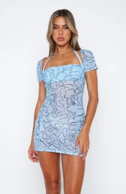Play It Back Mini Dress Blue Floral Sketch 11 Play It Back Mini Dress Blue Floral Sketch -White Fox Sales 05.01.221825