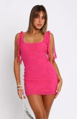 Don't Tell Me Now Mini Dress Hot Pink -White Fox Sales 05.04.2322846