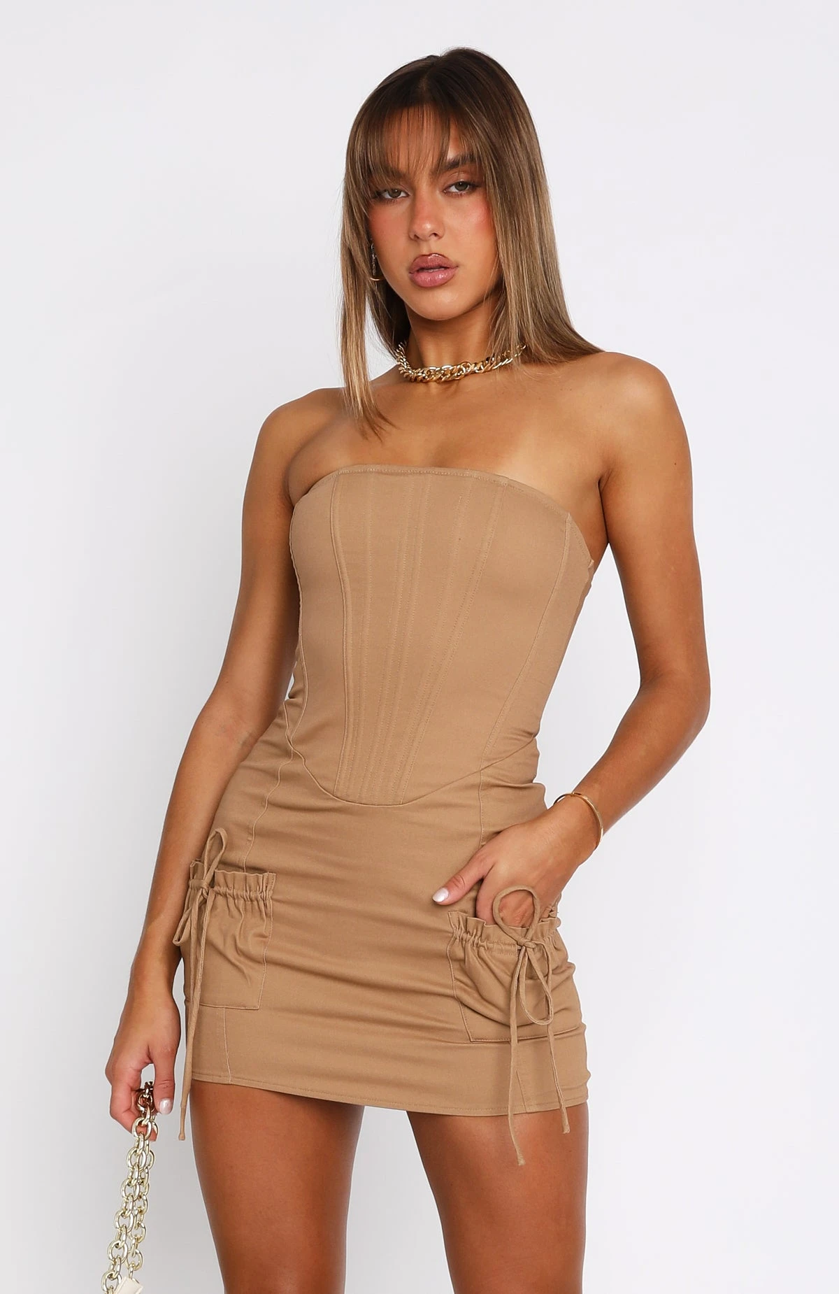 Fallen Angel Mini Dress Beige 4 Fallen Angel Mini Dress Beige - Image 2