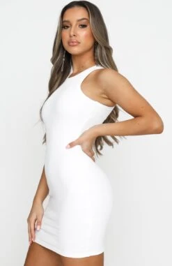 Star Power Ribbed Mini Dress White -White Fox Sales 07.07.20 1334