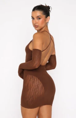 Link Up Mini Dress Chocolate -White Fox Sales 07.07.22 453