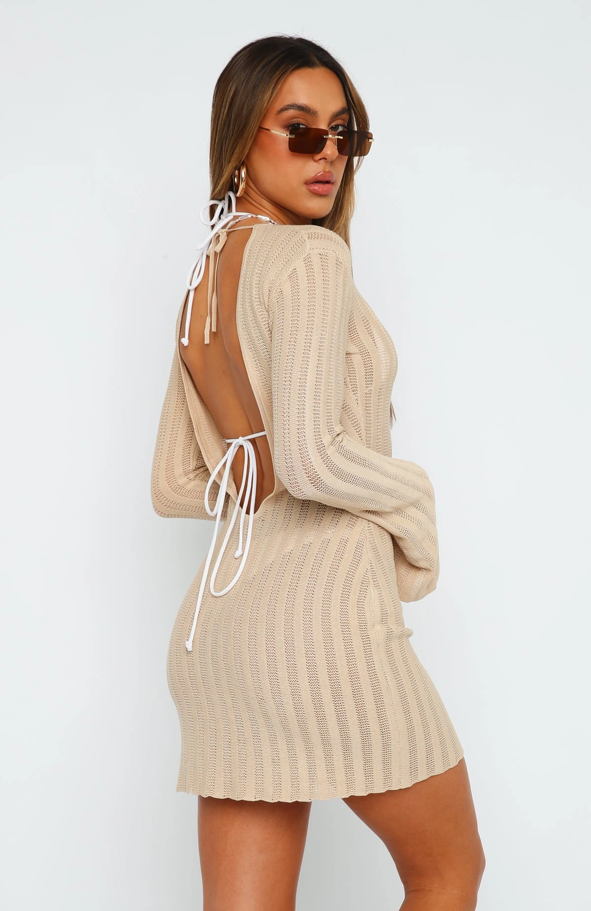 Crowded Room Mini Dress Beige 6 Crowded Room Mini Dress Beige - Image 4