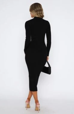 She Is The Moment Midi Dress Black 10 She Is The Moment Midi Dress Black -White Fox Sales 08.06.2332418 1