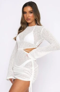 Break Free Long Sleeve Mini Dress White 17 Break Free Long Sleeve Mini Dress White -White Fox Sales 08.10.21 481