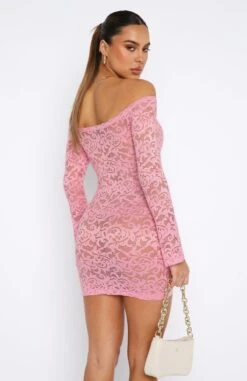 Lavish Style Long Sleeve Mini Dress Pink -White Fox Sales 11.08.2347245
