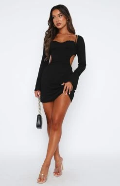 Please Hold Long Sleeve Mini Dress Black 12 Please Hold Long Sleeve Mini Dress Black -White Fox Sales 12.01.234917