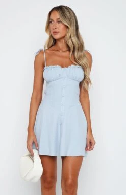 Plastic Heart Mini Dress Baby Blue -White Fox Sales 14.4.2315990