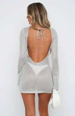 Rain On Me Long Sleeve Mini Dress Silver 12 Rain On Me Long Sleeve Mini Dress Silver -White Fox Sales 14.4.2316056