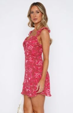 Sweet Fling Mini Dress Fuchsia Pink Print -White Fox Sales 15.06.2332886