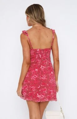 Sweet Fling Mini Dress Fuchsia Pink Print -White Fox Sales 15.06.2332891