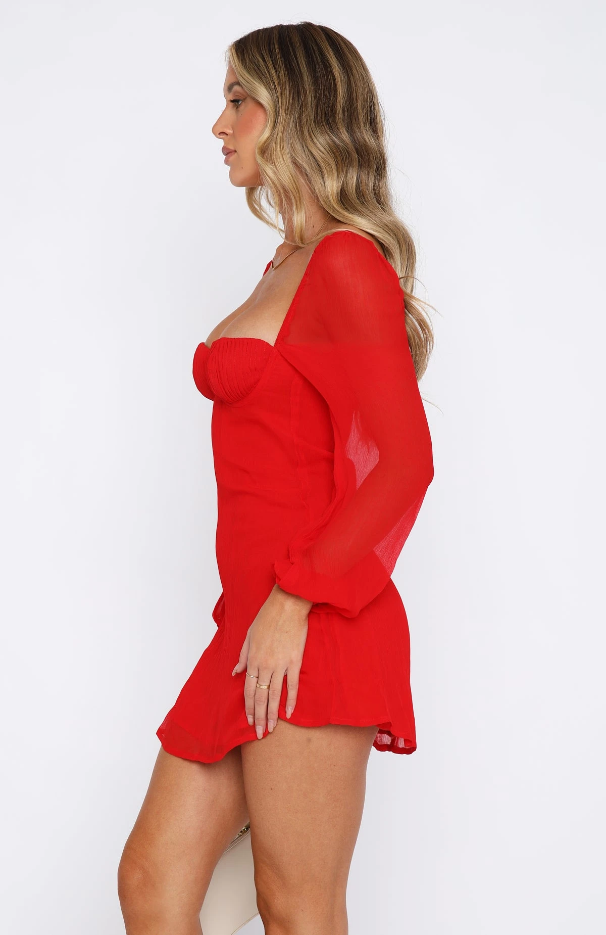 Perfect Moment Long Sleeve Mini Dress Red 5 Perfect Moment Long Sleeve Mini Dress Red - Image 3