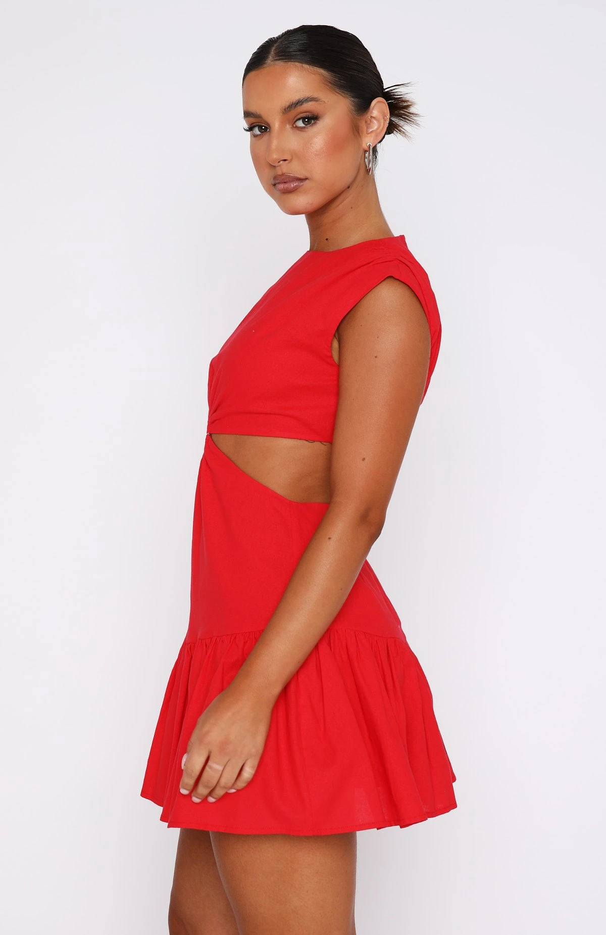 Celebrate You Linen Mini Dress Red 5 Celebrate You Linen Mini Dress Red - Image 3