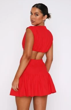 Celebrate You Linen Mini Dress Red 11 Celebrate You Linen Mini Dress Red -White Fox Sales 17.11.2214839