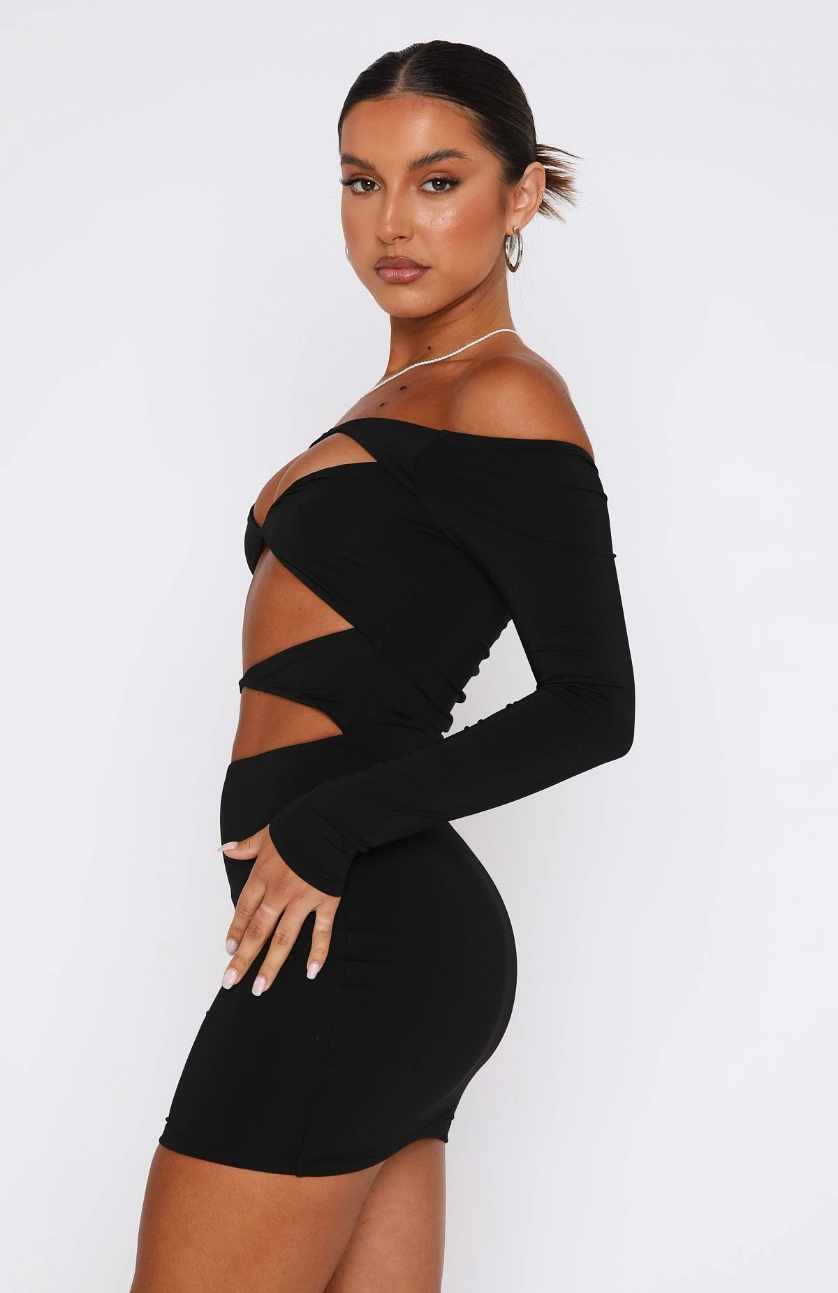 With You Long Sleeve Mini Dress Black 4 With You Long Sleeve Mini Dress Black - Image 3