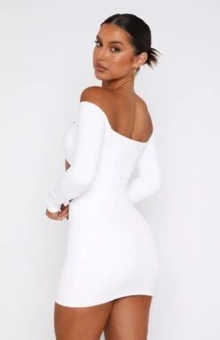 With You Long Sleeve Mini Dress White -White Fox Sales 17.11.2215241