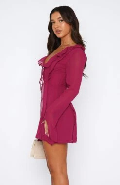 Falling To Pieces Long Sleeve Mini Dress Berry 9 Falling To Pieces Long Sleeve Mini Dress Berry -White Fox Sales 18.05.2329474