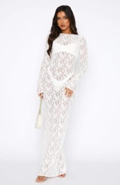 Vintage Love Long Sleeve Lace Maxi Dress White 8 Vintage Love Long Sleeve Lace Maxi Dress White -White Fox Sales 18.08.2349729