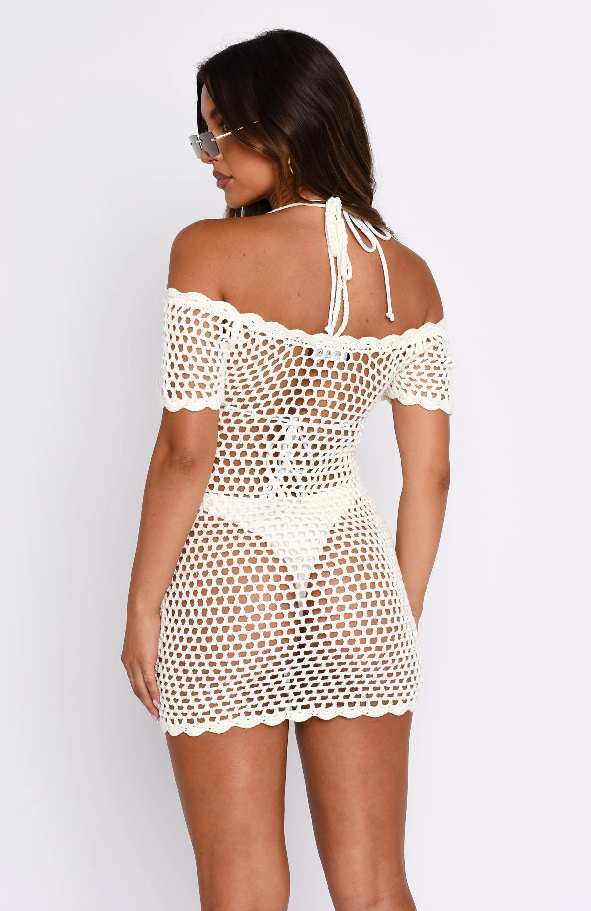 Wanna Be With You Crochet Mini Dress Off White 6 Wanna Be With You Crochet Mini Dress Off White - Image 4
