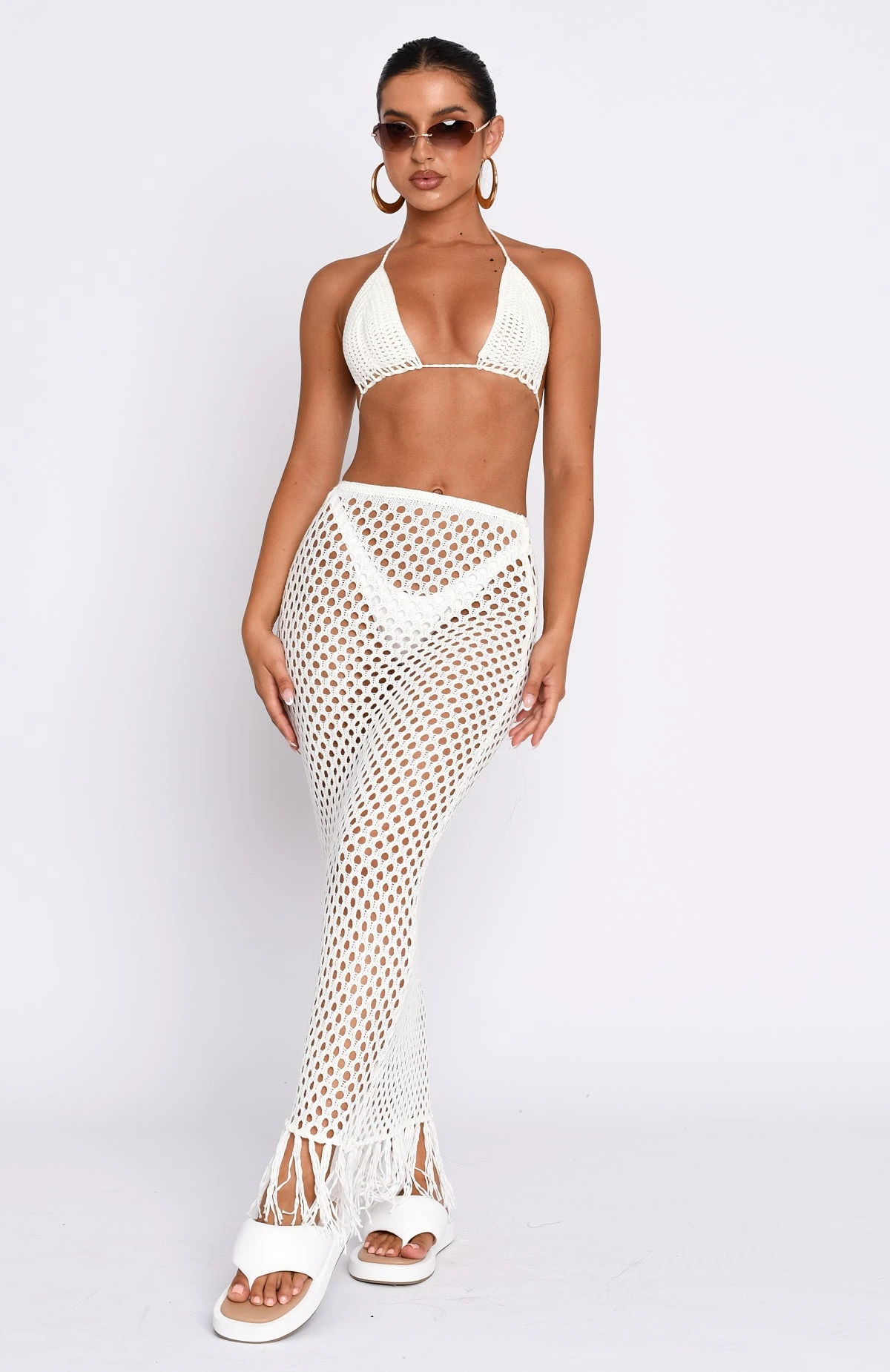 See Me Now Crochet Maxi Skirt Off White 7 See Me Now Crochet Maxi Skirt Off White - Image 5