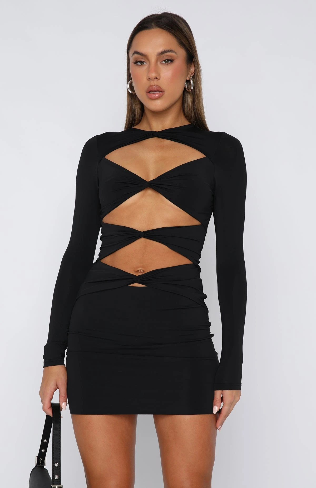 Half Of Me Long Sleeve Mini Dress Black 4 Half Of Me Long Sleeve Mini Dress Black - Image 2