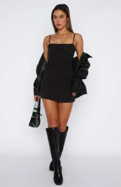 Lose Control Mini Dress Black Chilli Print -White Fox Sales 24.04.2326537