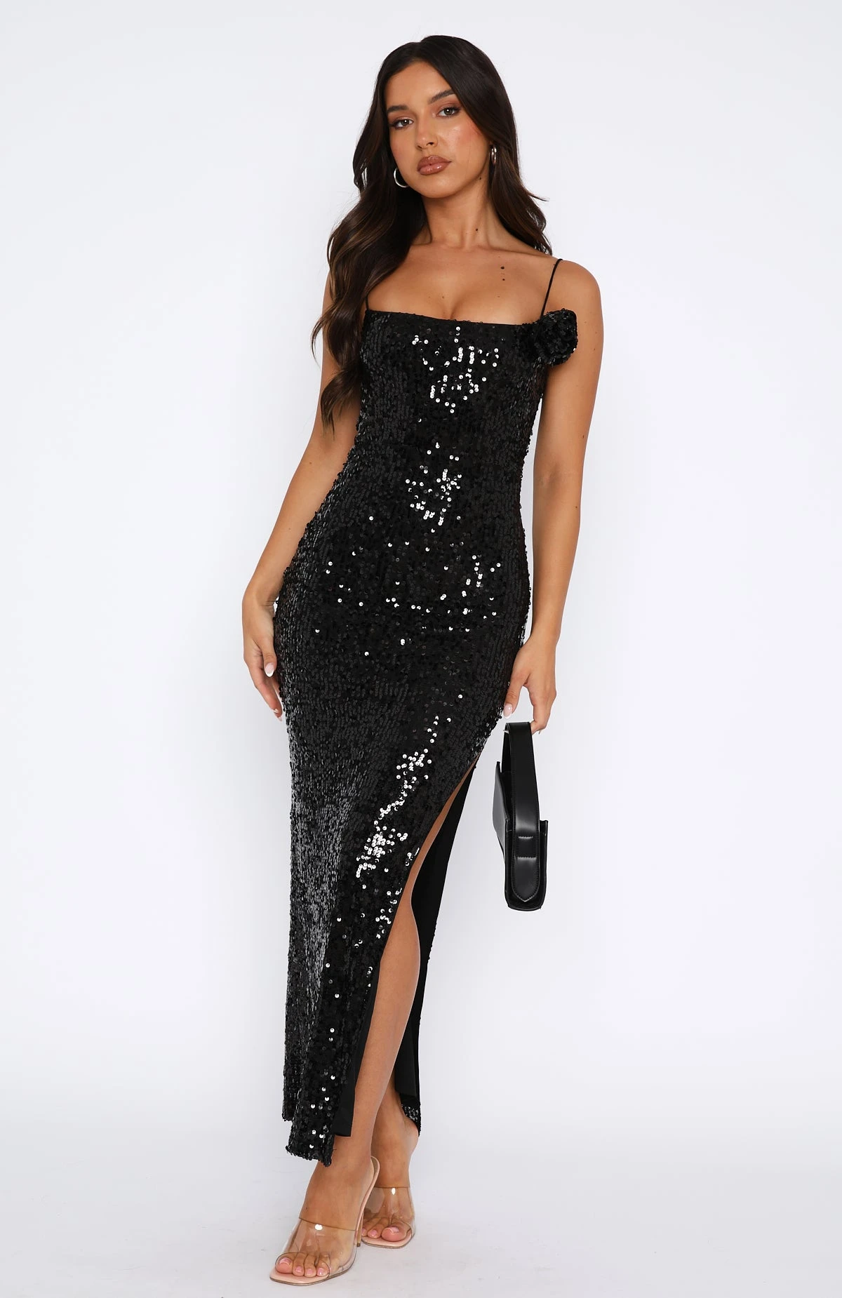 Lucky Girl Sequin Maxi Dress Black 4 Lucky Girl Sequin Maxi Dress Black - Image 2