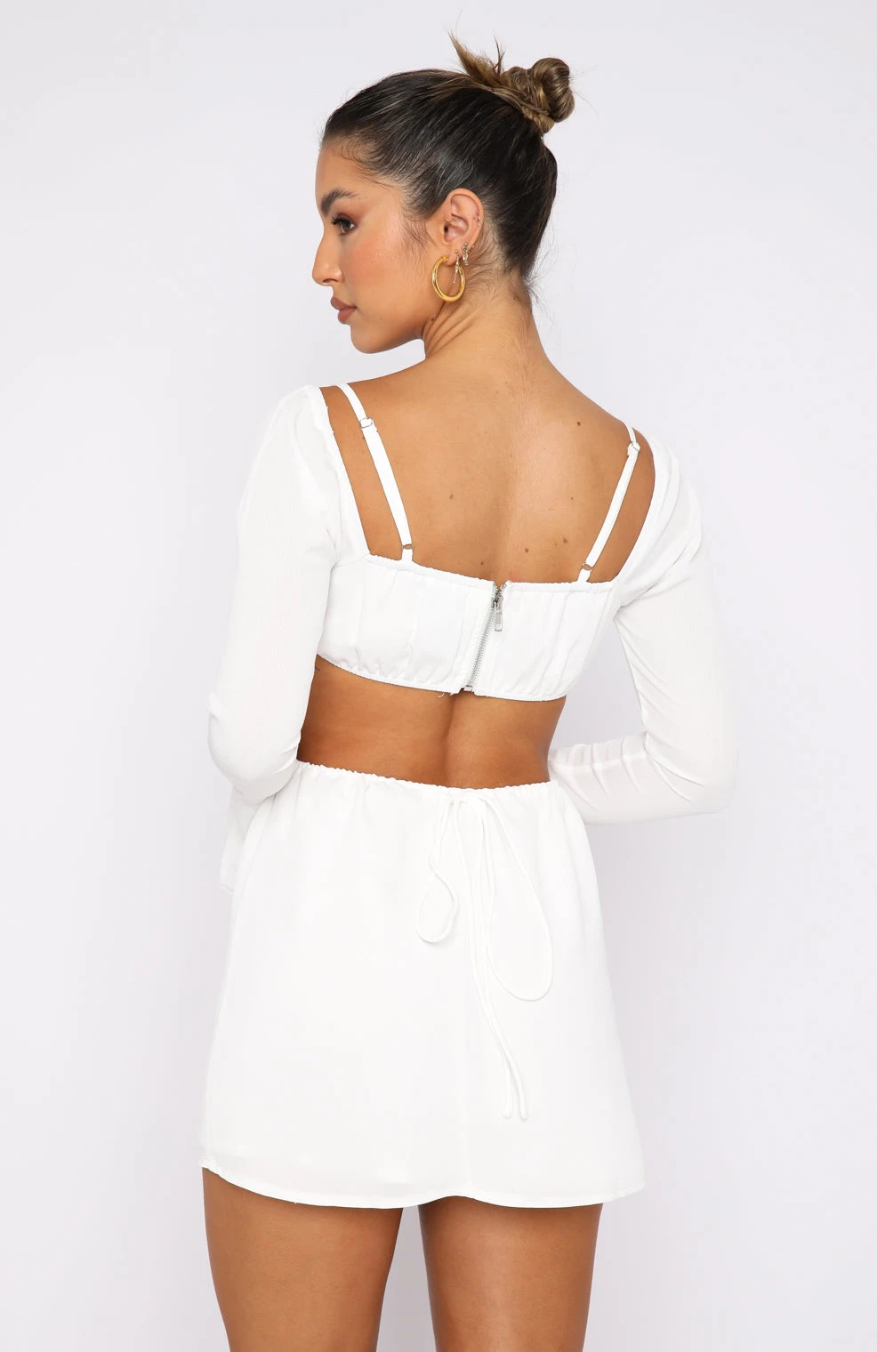 Please Hold Long Sleeve Mini Dress White 6 Please Hold Long Sleeve Mini Dress White - Image 4