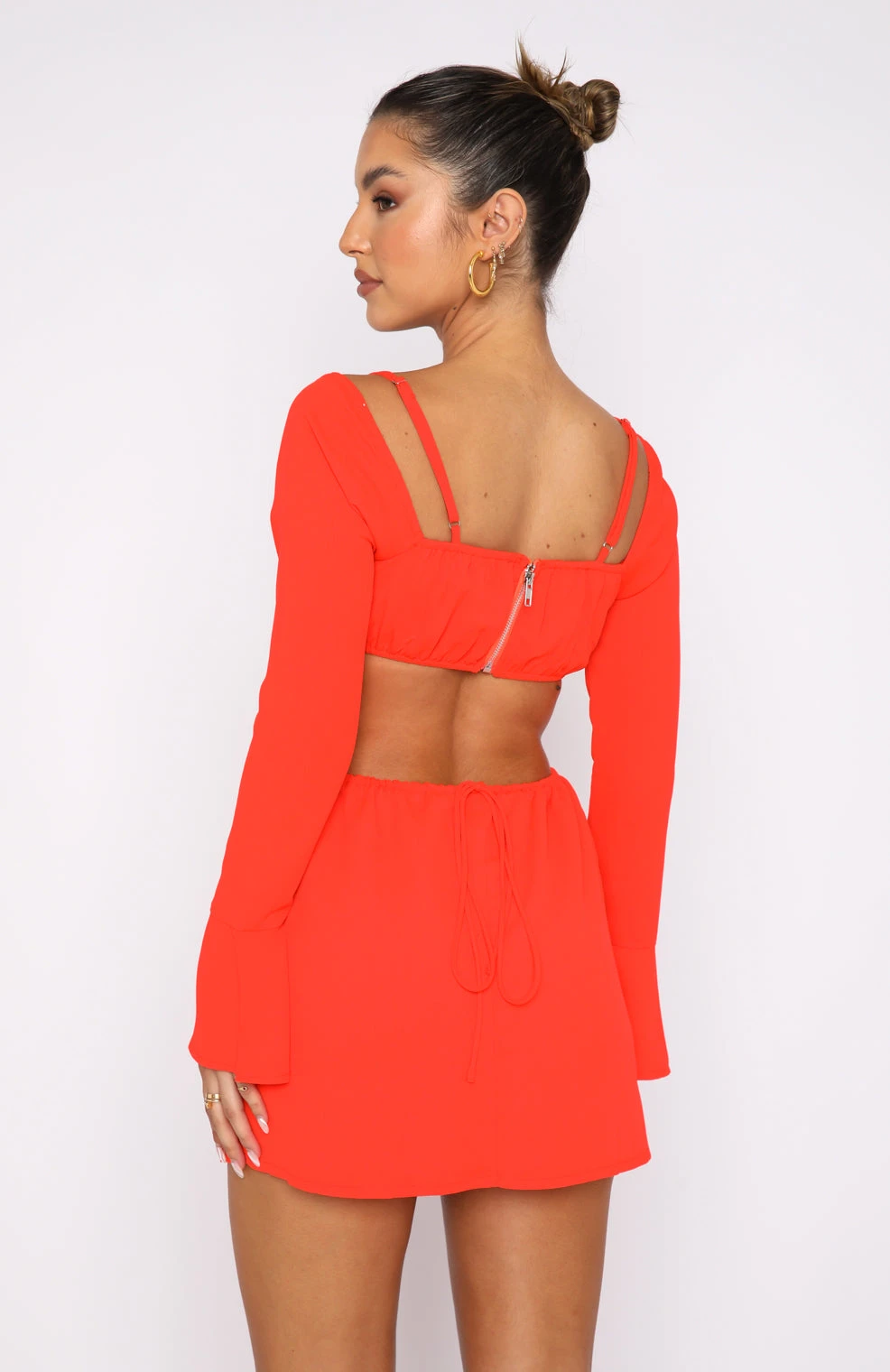 Please Hold Long Sleeve Mini Dress Fiery Red 6 Please Hold Long Sleeve Mini Dress Fiery Red - Image 4