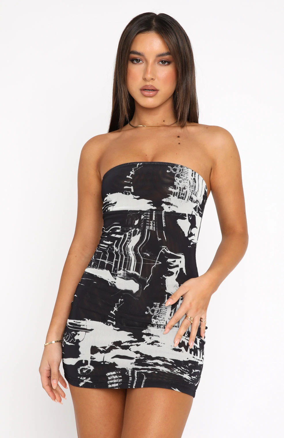 Get Closer Mesh Mini Dress Dice 4 Get Closer Mesh Mini Dress Dice - Image 2