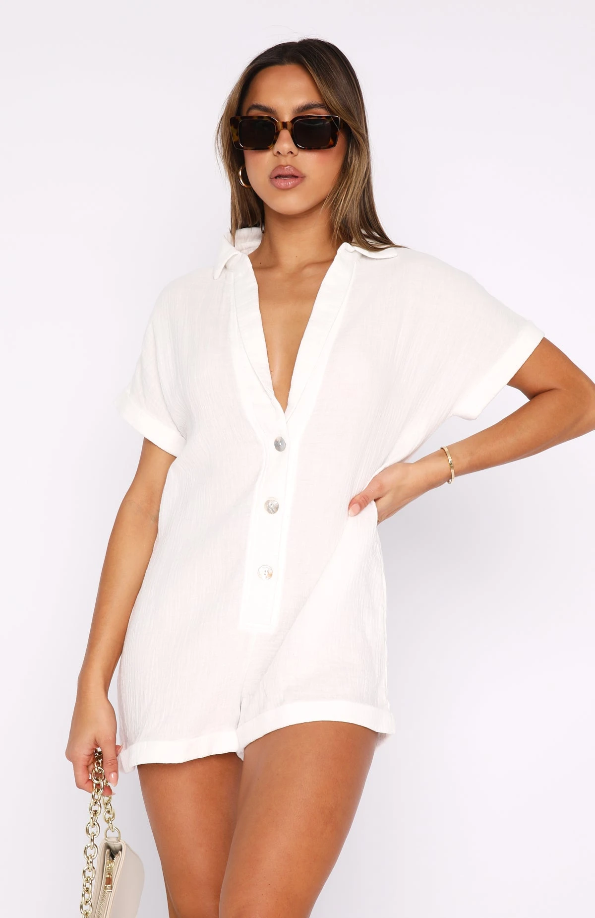 Higher Power Playsuit White 4 Higher Power Playsuit White - Image 2