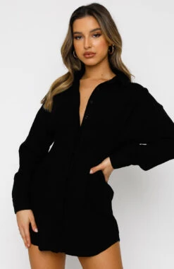 Feels Like A Holiday Shirt Dress Black 8 Feels Like A Holiday Shirt Dress Black -White Fox Sales 28.07.21 1097