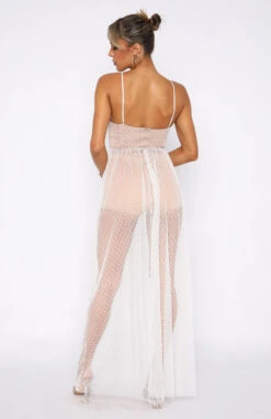 Totally Bangin' Mesh Maxi Dress White 12 Totally Bangin' Mesh Maxi Dress White -White Fox Sales 31.05.22 1501