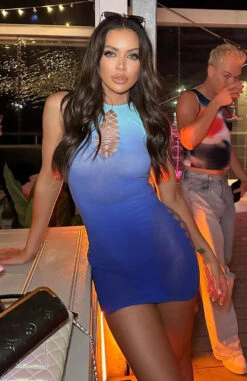 Dance For Me Mini Dress Topaz Gradient