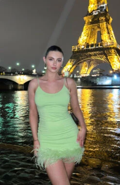 In A Trance Mini Dress Matcha