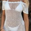 Wanna Be With You Crochet Mini Dress Off White