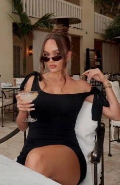 Tie The Knot Mini Dress Black