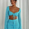 I Was Here Long Sleeve Crochet Crop Blue -White Fox Sales 364306426 830961094907549 527305168669704858 n