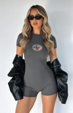 Seasonal Love Playsuit Charcoal