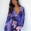 All We Wanted Long Sleeve Mini Dress Violet Blur -White Fox Sales ALL WE WANTED LONGSLEEVE DRESS 22.08.23 07