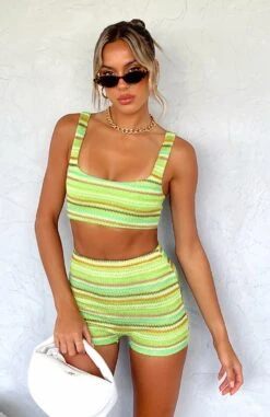 Show Them Love Booty Shorts Green -White Fox Sales BAD BEHAVIOUR SHORTS SHOW THEM LOVE 211222 01