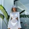 Break Free Long Sleeve Mini Dress White 2 Break Free Long Sleeve Mini Dress White -White Fox Sales BREAK FREE MINI DRESS 18 10 21 0004