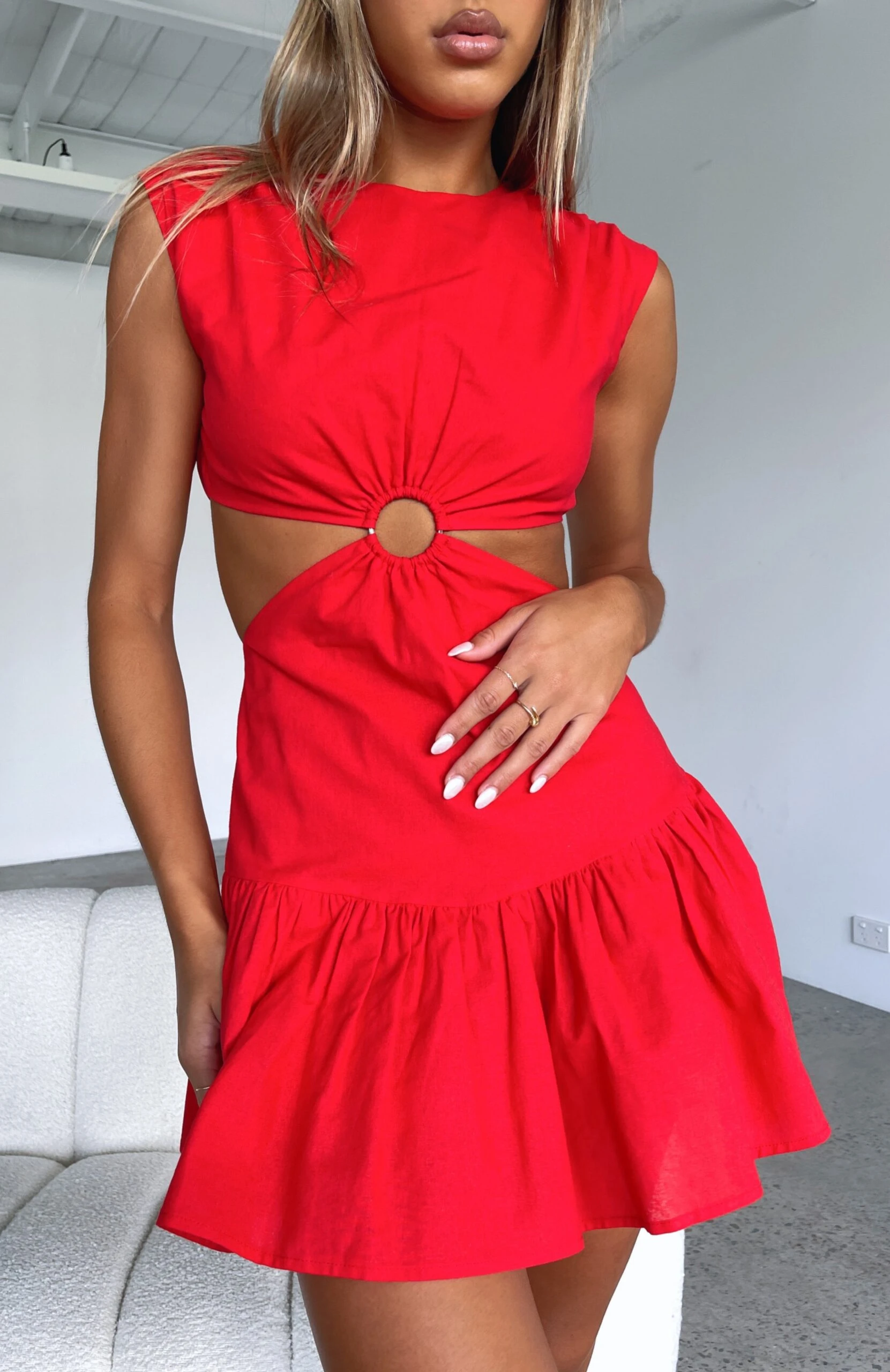 Celebrate You Linen Mini Dress Red 3 Celebrate You Linen Mini Dress Red