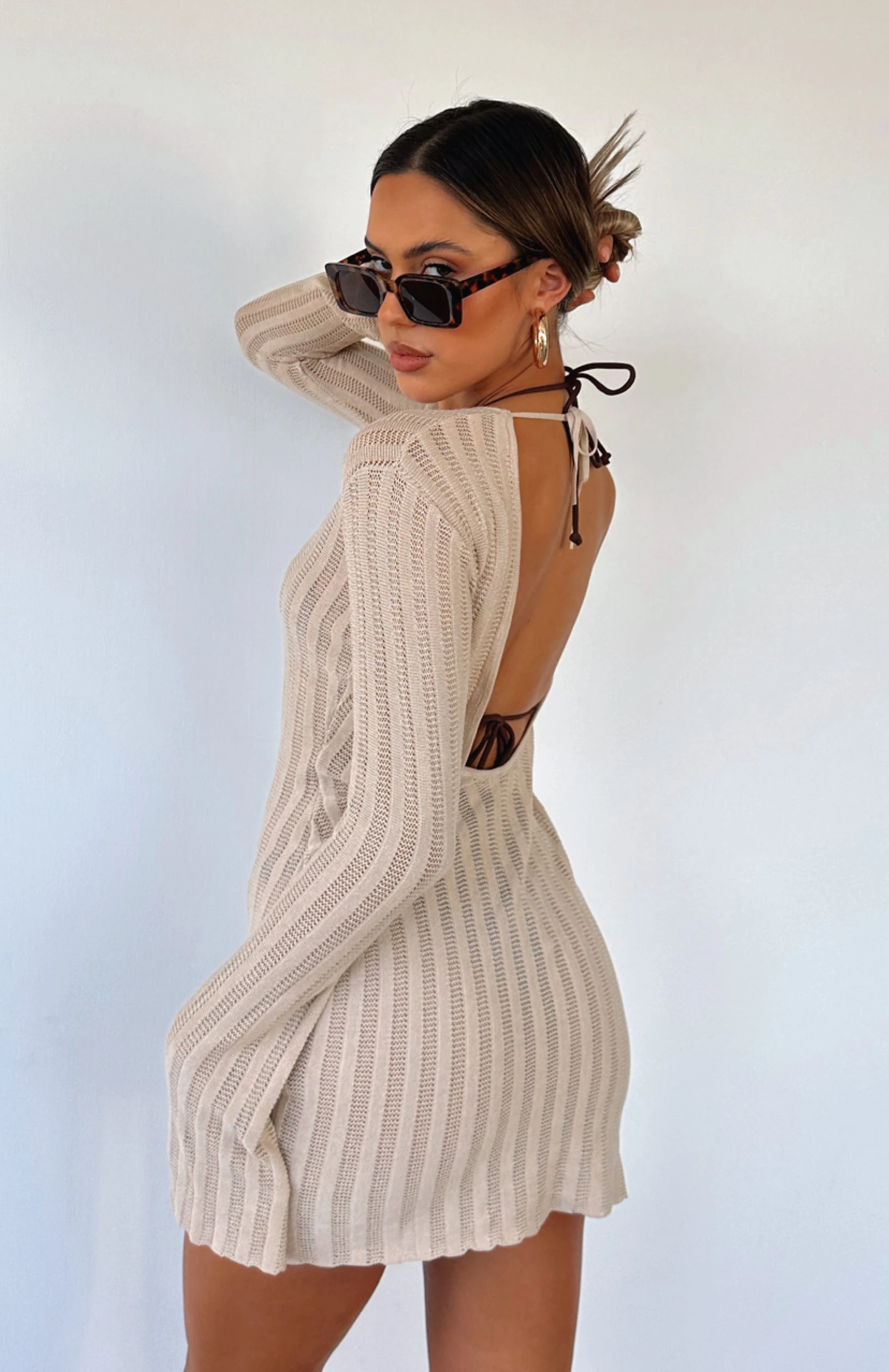 Crowded Room Mini Dress Beige 3 Crowded Room Mini Dress Beige