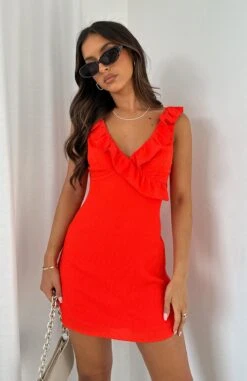 Doubt It Mini Dress Chilli 13 Doubt It Mini Dress Chilli -White Fox Sales DOUBT IT MINI DRESS 15.08.23 02