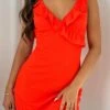 Doubt It Mini Dress Chilli 1 Doubt It Mini Dress Chilli -White Fox Sales DOUBT IT MINI DRESS 15.08.23 04