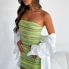 Fake Smile Strapless Mini Dress Green 1 Fake Smile Strapless Mini Dress Green -White Fox Sales FAKE SMILE STRAPLESS MINI DRESS 23.02.23 007